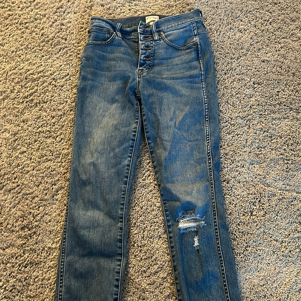 straight leg, j crew jeans, 4 buttons